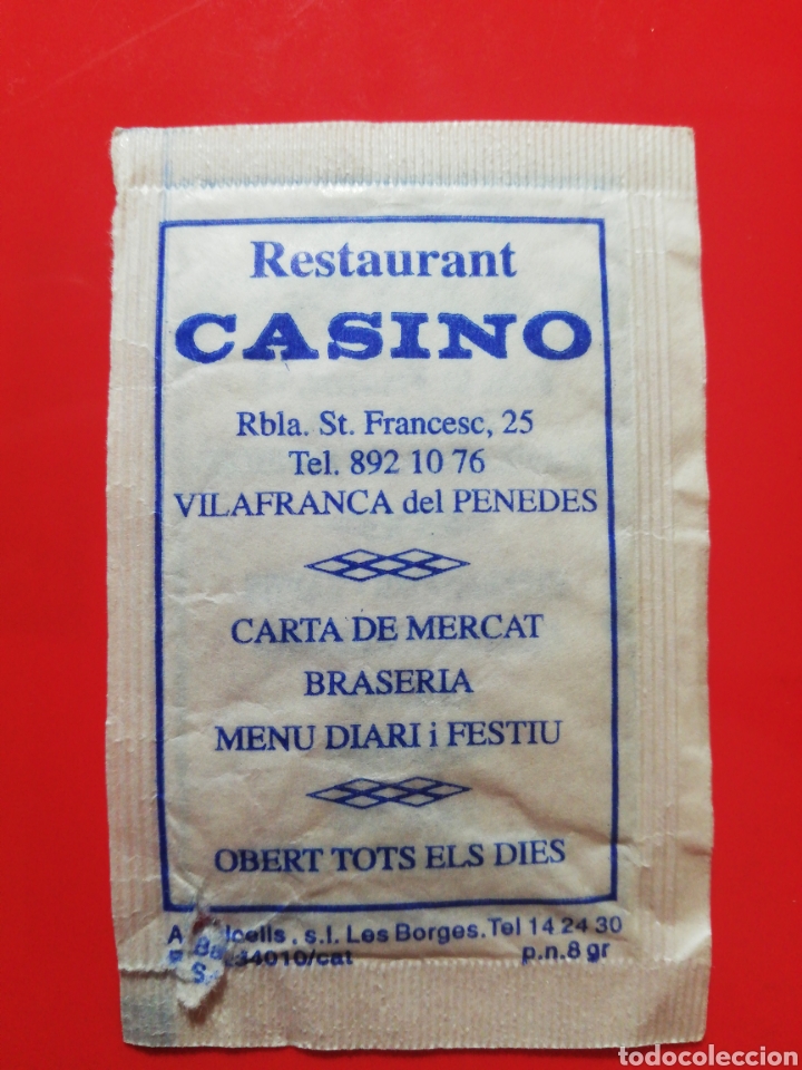 Sobres de az&uacute;car de colecci&oacute;n: Sobre Az&uacute;car CAFETER&Iacute;A CASINO
