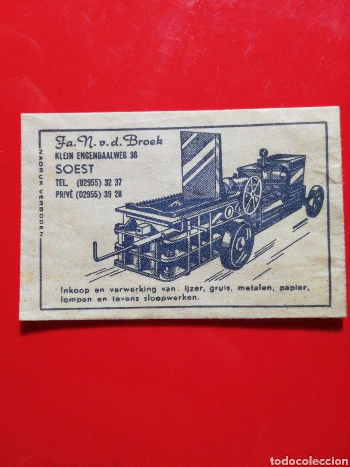 Collection sugar packets: SOBRE AZ&Uacute;CAR ANTIGUO HOLANDA FA. M. V. D. BROEK
