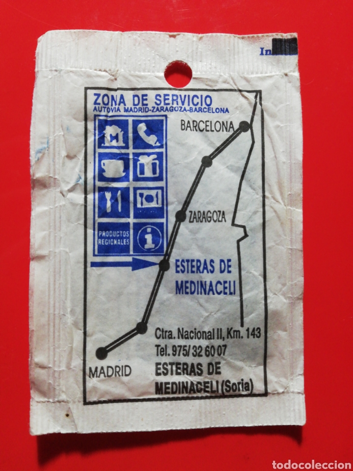 Sobres de az&uacute;car de colecci&oacute;n: SOBRE AZ&Uacute;CAR ZONA DE SERVICIO ESTERAS DE MEDINACELI