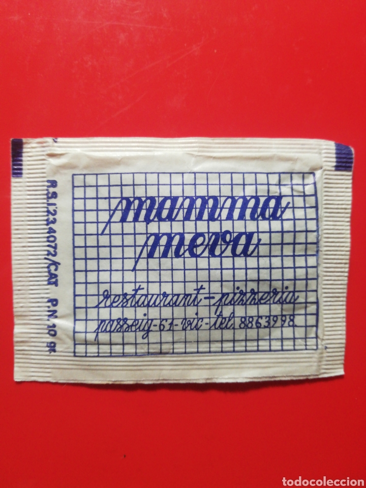 Collection sugar packets: SOBRE AZ&Uacute;CAR MAMMA MEVA