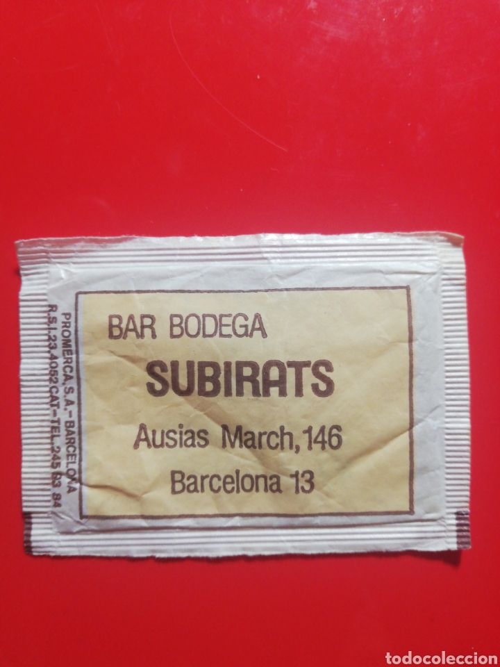 Collection sugar packets: SOBRE AZ&Uacute;CAR BAR BODEGA SUBIRATS
