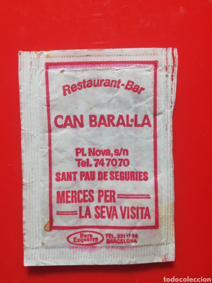 Collection sugar packets: SOBRE AZ&Uacute;CAR RESTAURANTE CAN BARAL-LA