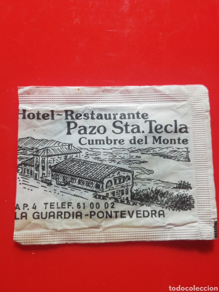 Collection sugar packets: SOBRE AZ&Uacute;CAR HOTEL RESTAURANTE PAZO STA. TECLA