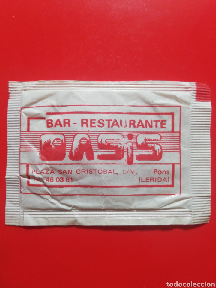 Collection sugar packets: SOBRE AZ&Uacute;CAR. BAR RESTAURANTE OASIS