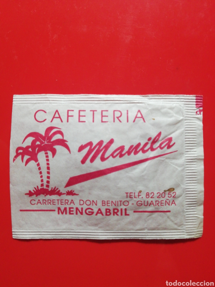 Sachets de sucre de collection: SOBRE AZ&Uacute;CAR CAFETER&Iacute;A MANILA. COTY
