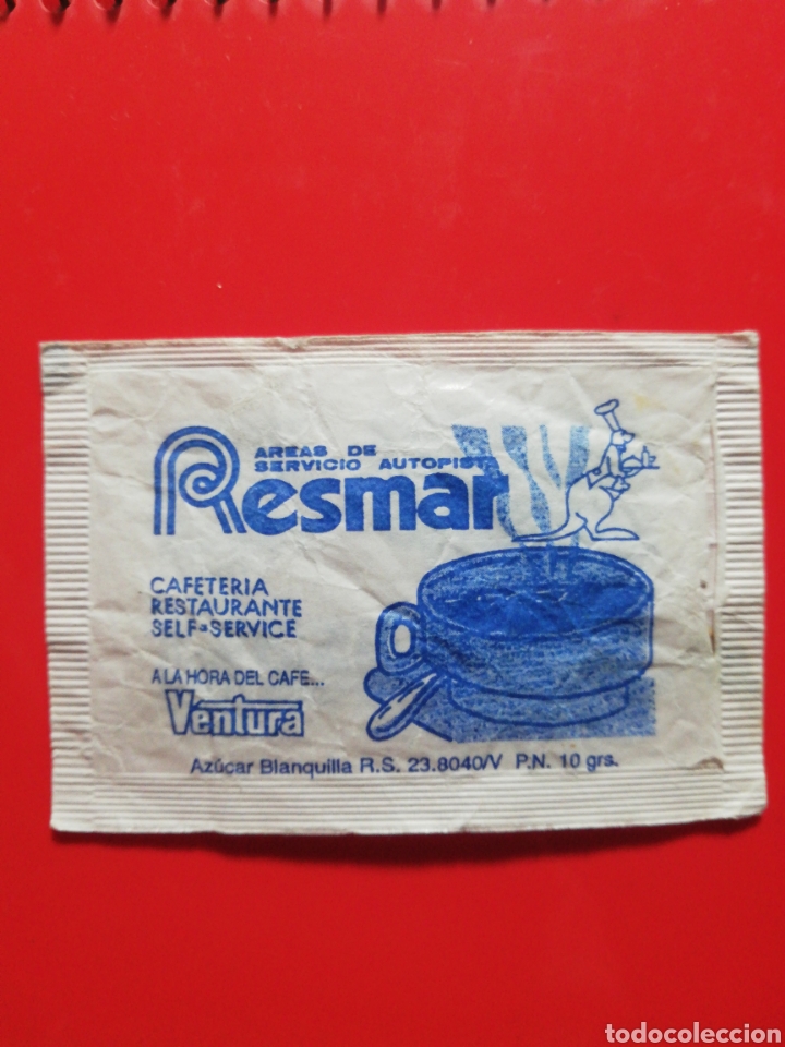 Sachets de sucre de collection: SOBRE AZ&Uacute;CAR AREAS DE SERVICIO RESMAR