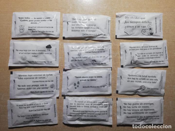 Pacotes de A&ccedil;&uacute;car de cole&ccedil;&atilde;o: Serie Sobre de Az&uacute;car Frases Animo Covid. (Serie II). 2020. (12/12)