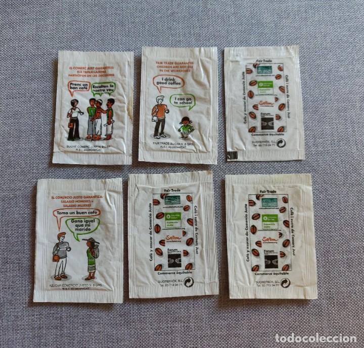 Sobres de az&uacute;car de colecci&oacute;n: 6 Sobres de azucar. Marca Setem. Comercio justo. - Foto 1