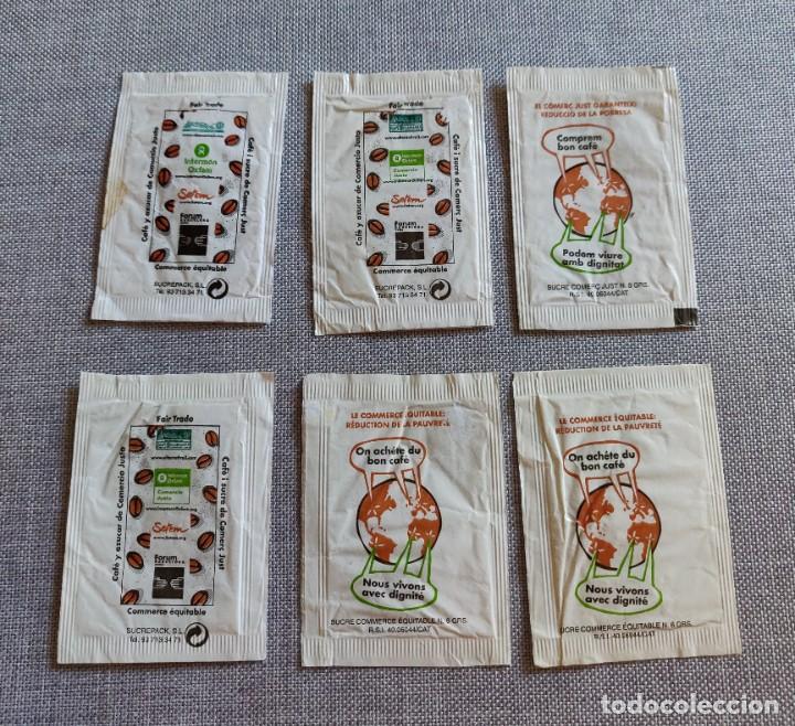 Sobres de az&uacute;car de colecci&oacute;n: 6 Sobres de azucar. Marca Setem. Comercio justo. - Foto 2