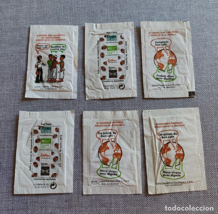 Sobres de az&uacute;car de colecci&oacute;n: 6 Sobres de azucar. Marca Setem. Comercio justo. - Foto 3