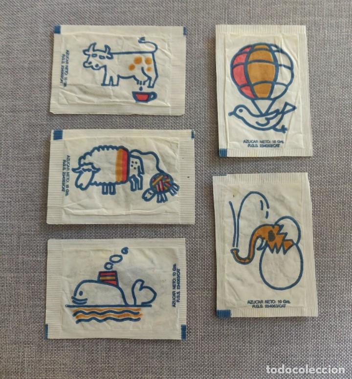 Sobres de az&uacute;car de colecci&oacute;n: 5 Sobres de azucar. Animales. - Foto 1