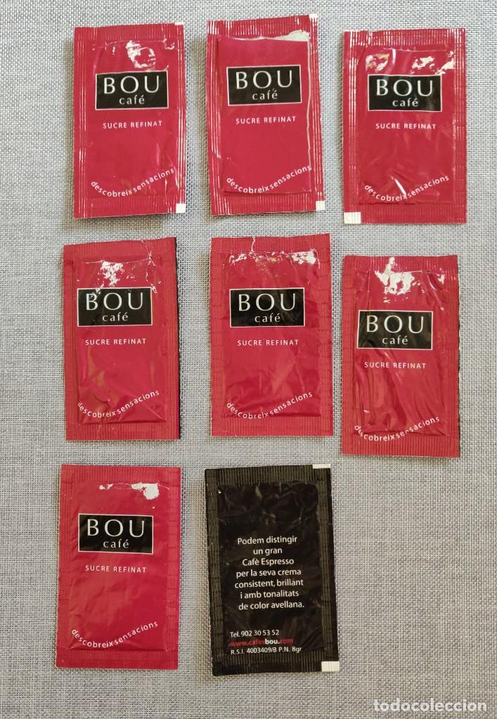 Sobres de az&uacute;car de colecci&oacute;n: 8 Sobres de azucar. Azucar Cafes Bou. - Foto 2