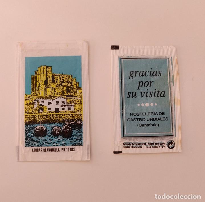 Sobres de az&uacute;car de colecci&oacute;n: 2 Sobres de azucar. De Castro Urdiales Cantabria. - Foto 3