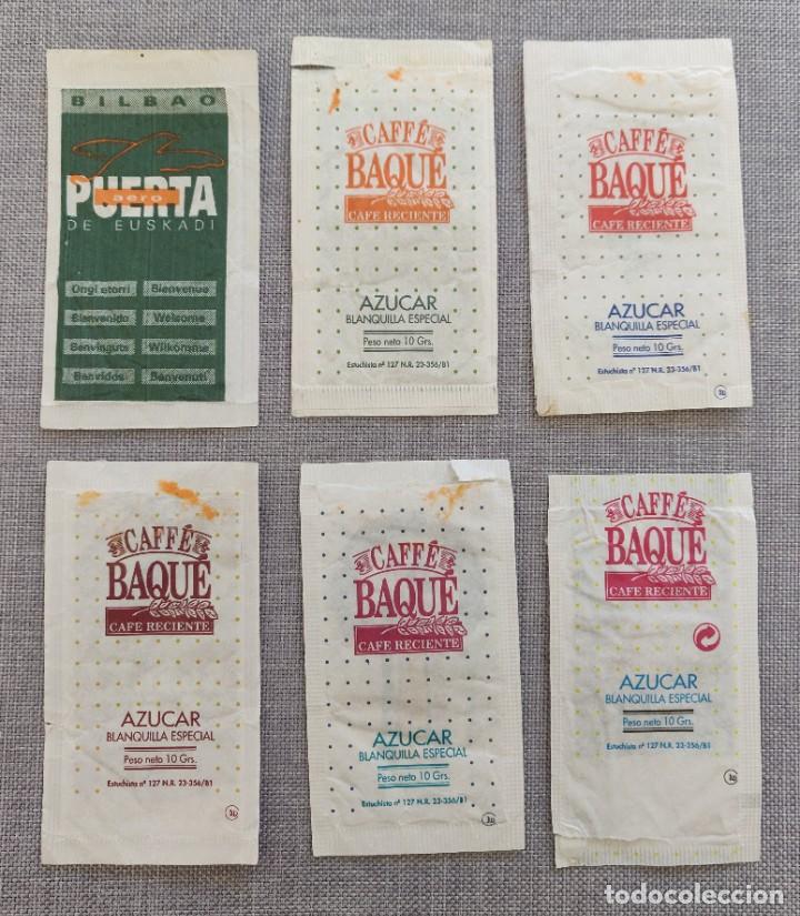 Sobres de az&uacute;car de colecci&oacute;n: 6 Sobres de azucar.Cafes Baque. Euskadi. - Foto 2