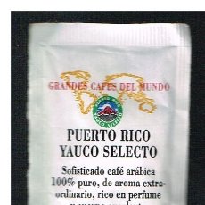 Sobres de azúcar de colección: AZUCARILLO - SOBRE DE AZUCAR LLENO - PUERTO RICO YAUCO SELECTO - CAFE EL ABRA