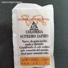 Sobres de azúcar de colección: AZUCARILLO - SOBRE DE AZUCAR LLENO - COLOMBIA SUPREMO ZAFIRO - CAFÉS EL ABRA
