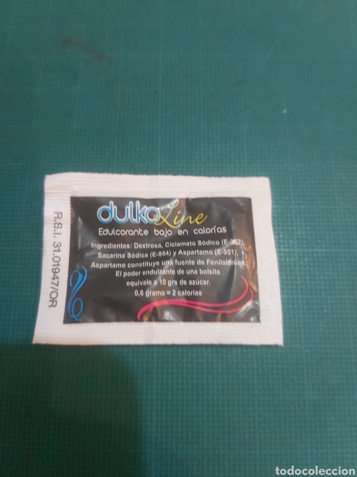 Sobres de az&uacute;car de colecci&oacute;n: dulkoline sacarina 0.2 g endulzante - Foto 1