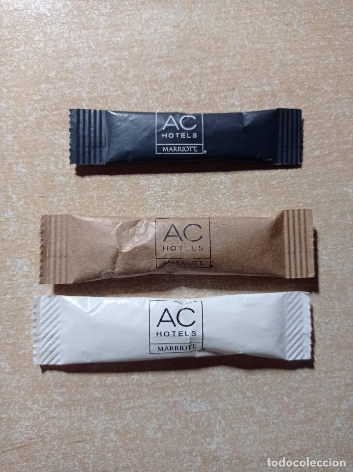 Sachets de sucre de collection: Lote sobres de az&uacute;car Hotel AC (Az&uacute;car blanca, moreno y sacarina)