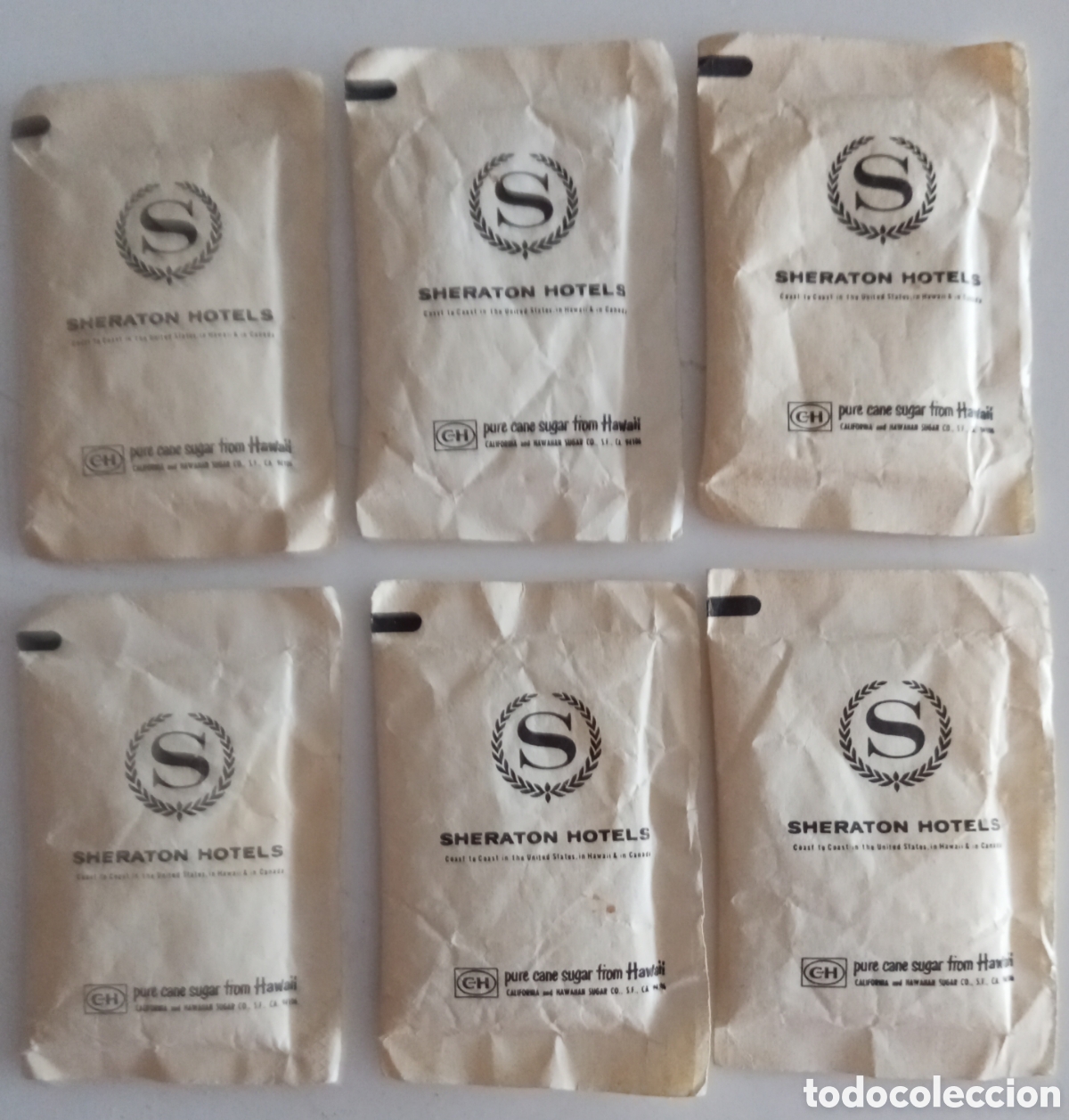 Sobres de az&uacute;car de colecci&oacute;n: Lote de 6 sobres de azucar llenos - Foto 2