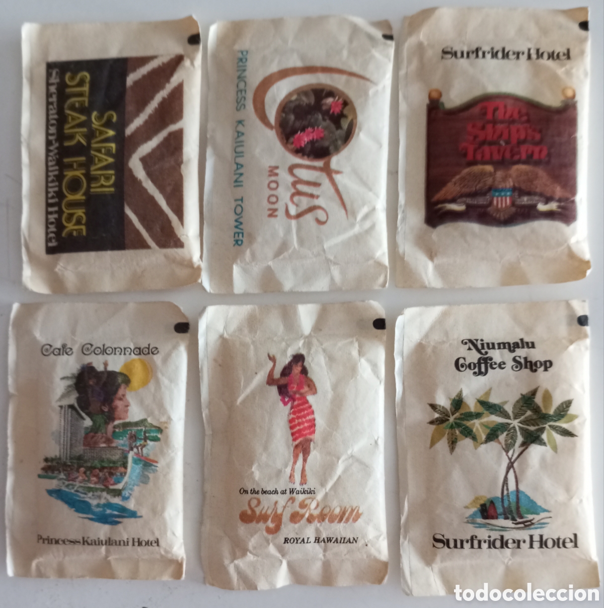 Sobres de az&uacute;car de colecci&oacute;n: Lote de 6 sobres de azucar llenos - Foto 1