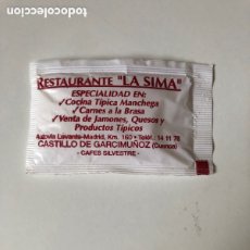 Sobres de azúcar de colección: SOBRE AZÚCAR LLENO - RESTAURANTE LA SIMA (CASTILLO DE GARCIMUÑOZ - CUENCA) AÑOS 90 - AZUCARILLO