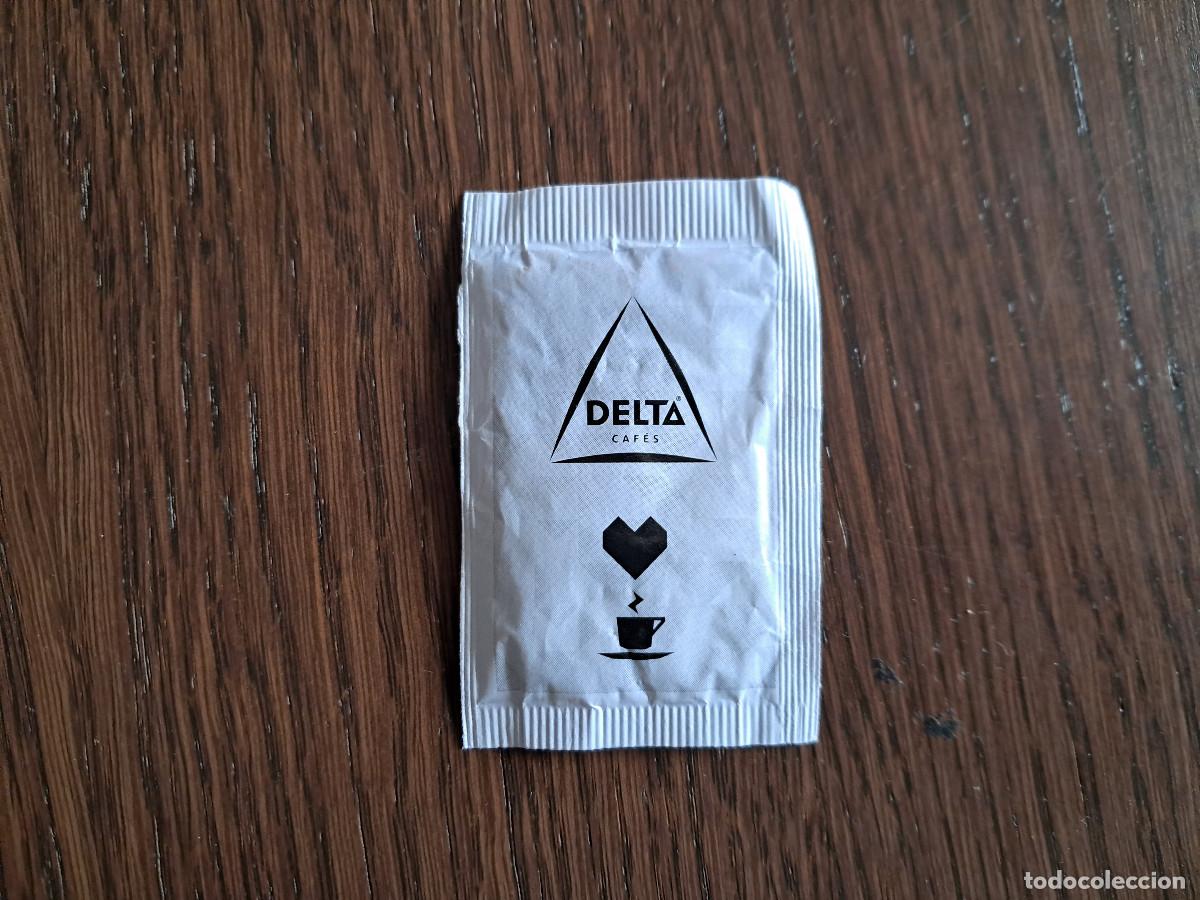 Sobres de az&uacute;car de colecci&oacute;n: sobre de az&uacute;car vac&iacute;o de publicidad, delta caf&eacute;s. - Foto 1