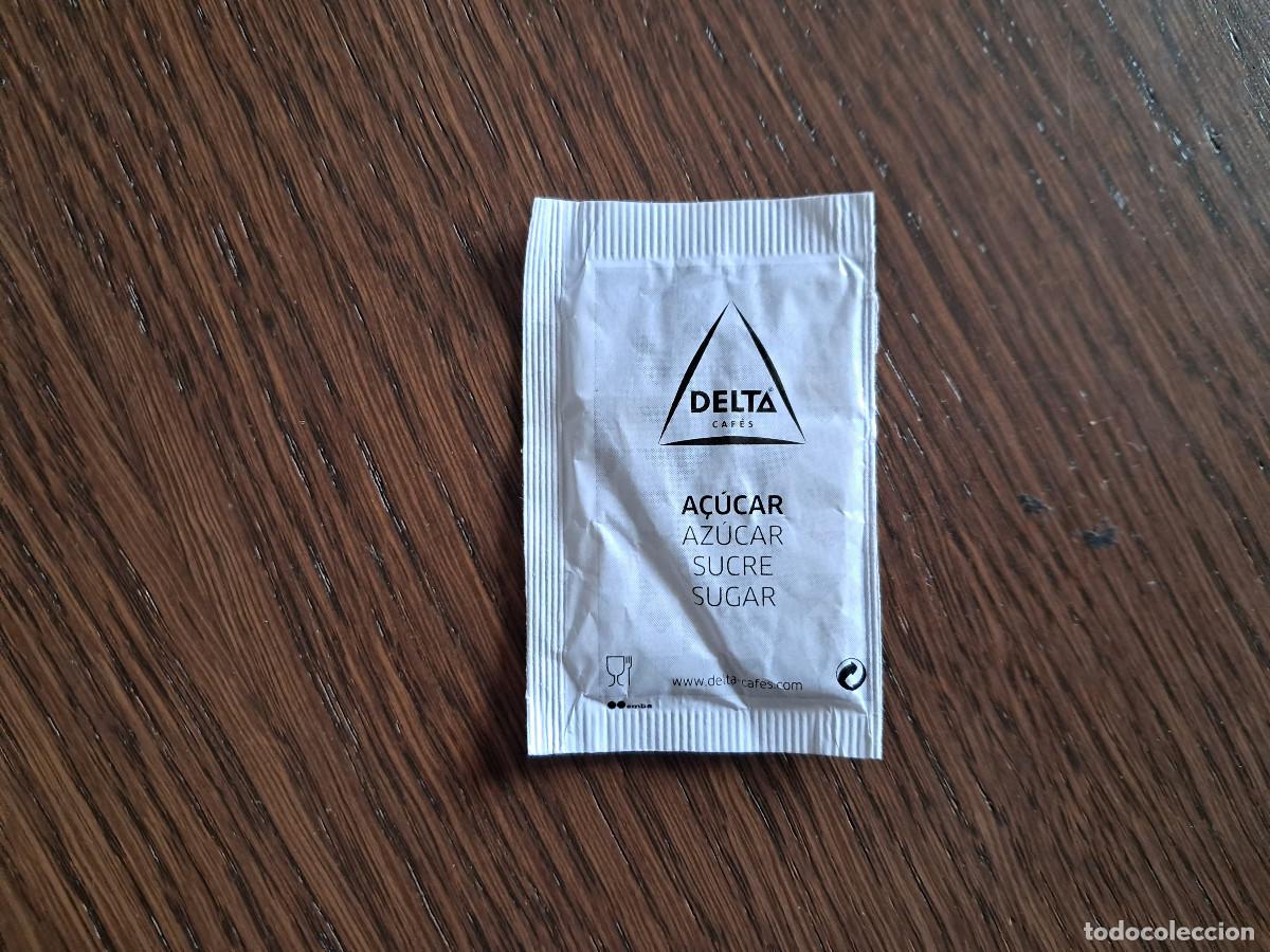 Sobres de az&uacute;car de colecci&oacute;n: sobre de az&uacute;car vac&iacute;o de publicidad, delta caf&eacute;s. - Foto 2