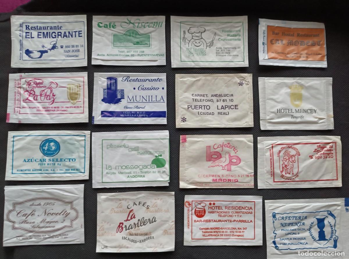 Sobres de az&uacute;car de colecci&oacute;n: 16 sobres az&uacute;car vac&iacute;os - Foto 1