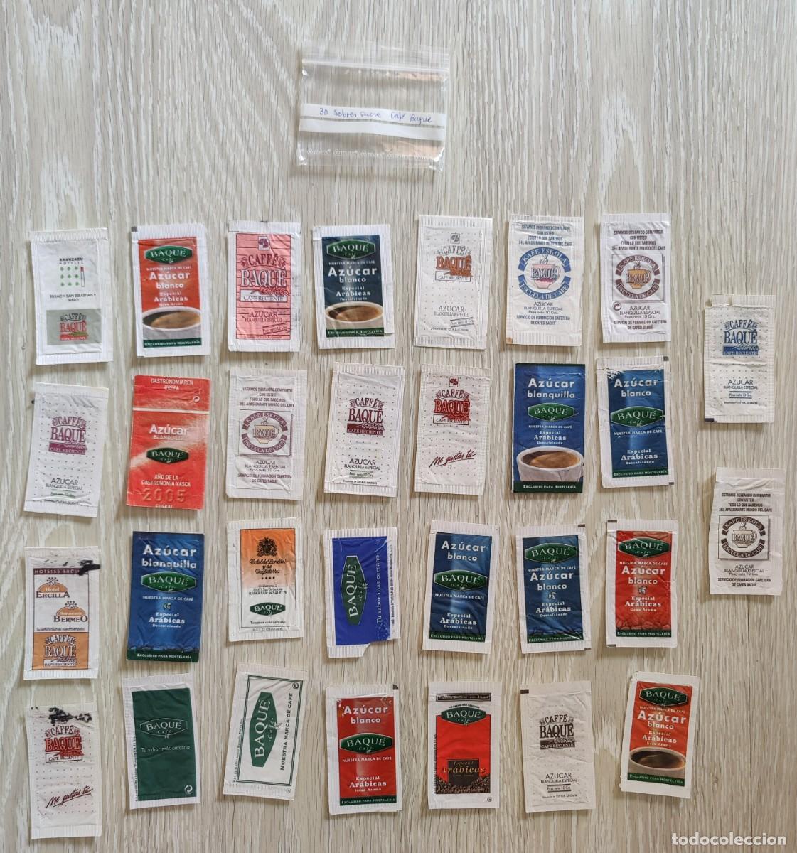 Sobres de az&uacute;car de colecci&oacute;n: 30 Sobres de azucar. Cafes Bague. - Foto 5