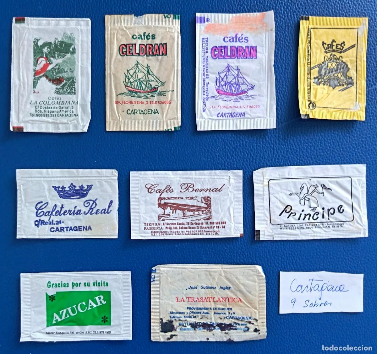 Sobres de az&uacute;car de colecci&oacute;n: 9 Sobres de azucar. Cartagena. - Foto 1