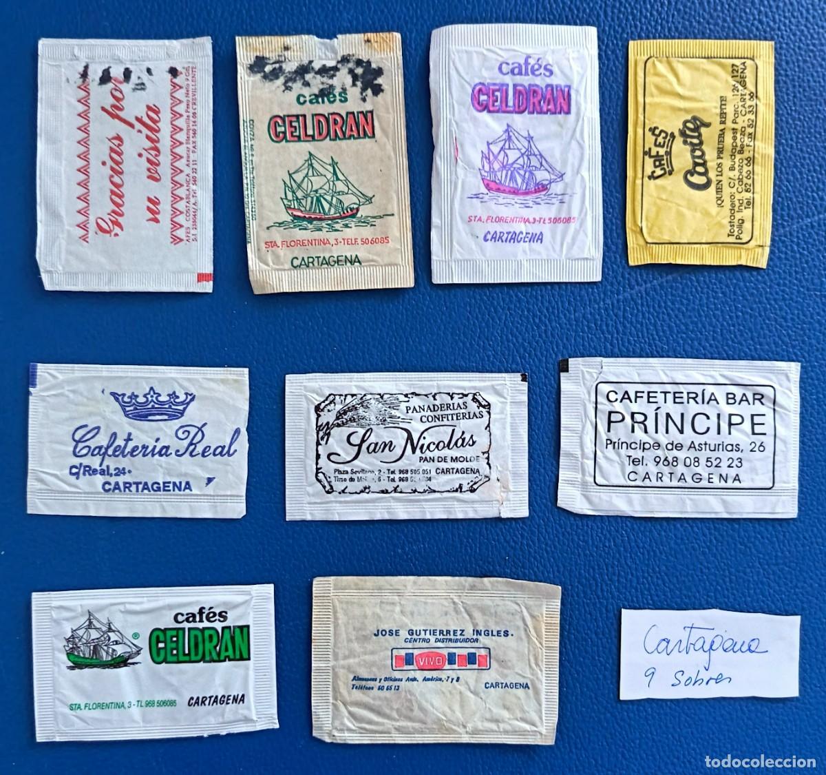 Sobres de az&uacute;car de colecci&oacute;n: 9 Sobres de azucar. Cartagena. - Foto 2