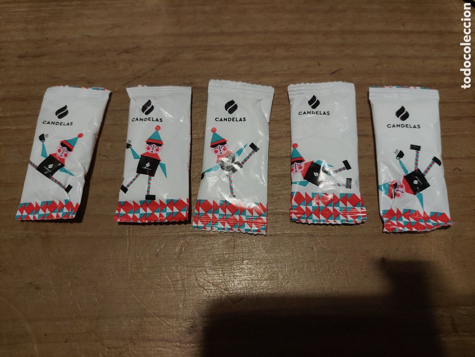 Sobres de az&uacute;car de colecci&oacute;n: NAVIDAD CAF&Eacute;S CANDELAS AZUCARILLOS LLENOS - Foto 1