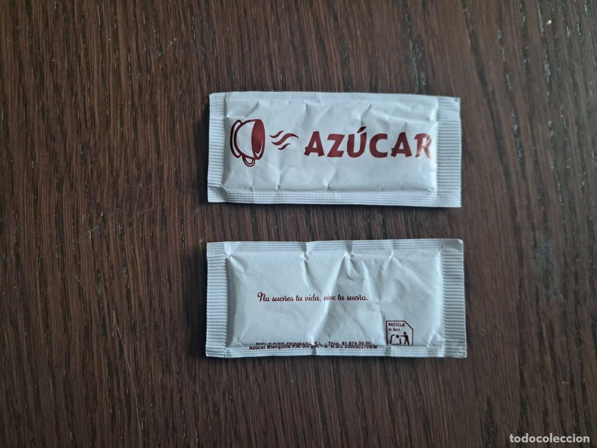 Sobres de az&uacute;car de colecci&oacute;n: sobre de az&uacute;car vac&iacute;o, az&uacute;car, con frase al dorso. - Foto 1