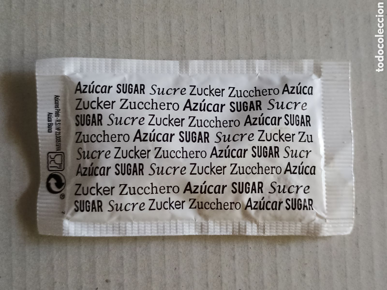 Sobres de az&uacute;car de colecci&oacute;n: 1 Azucarillo lleno - Az&uacute;cares Prieto - Pedido m&iacute;nimo 3 &euro;