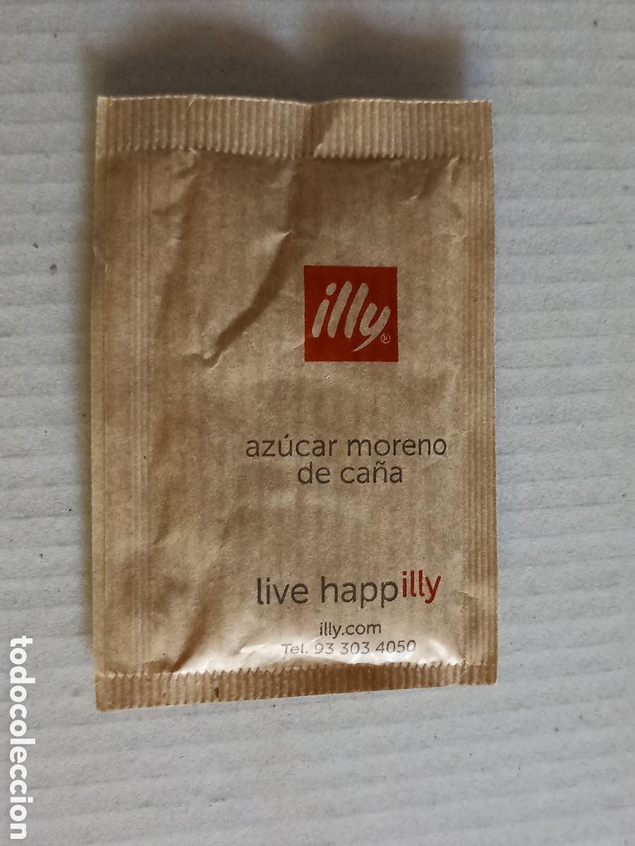 Sobres de az&uacute;car de colecci&oacute;n: 1 Azucarillo lleno - Illy live happilly - Pedido m&iacute;nimo 3 &euro;