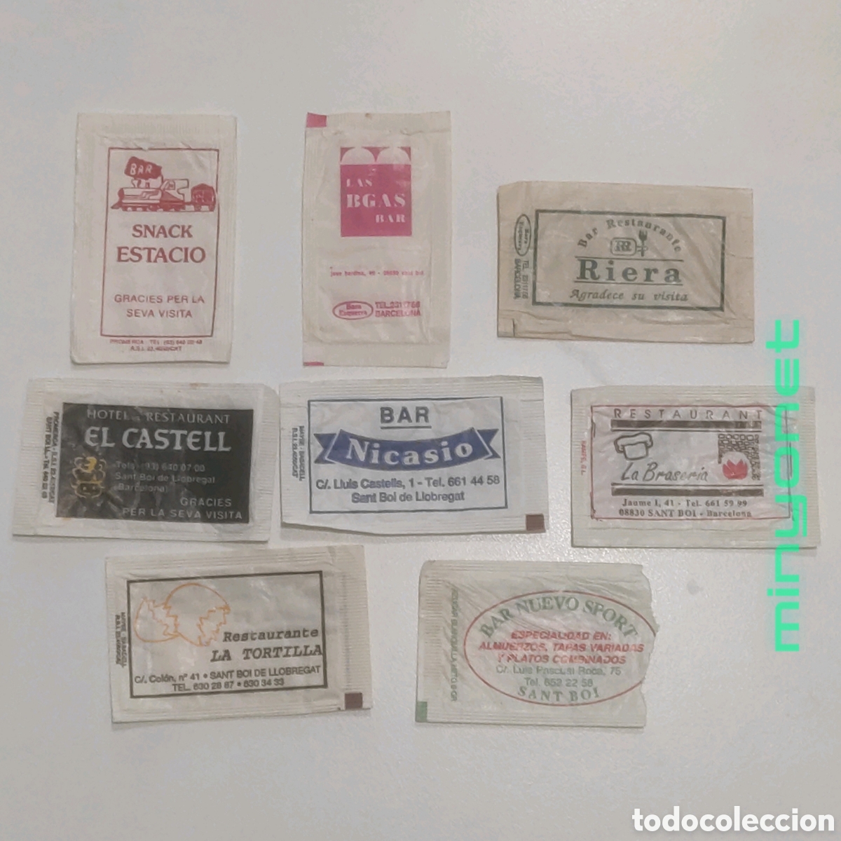 Sobres de az&uacute;car de colecci&oacute;n: 8 sobres de az&uacute;car Sant Boi de Llobregat (Baix Llobregat) Barcelona