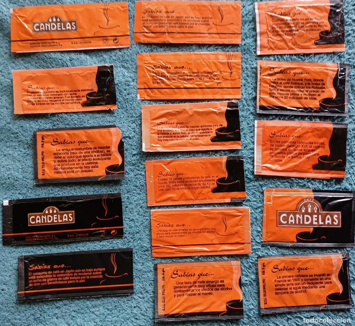 Sobres de az&uacute;car de colecci&oacute;n: 16 sobres vacios az&uacute;car Sab&iacute;as qu&eacute; .... caf&eacute;s CANDELAS