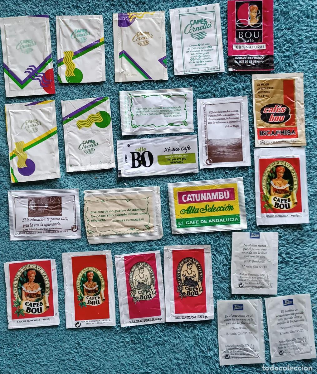 Sobres de az&uacute;car de colecci&oacute;n: 22 sobres vacios az&uacute;car