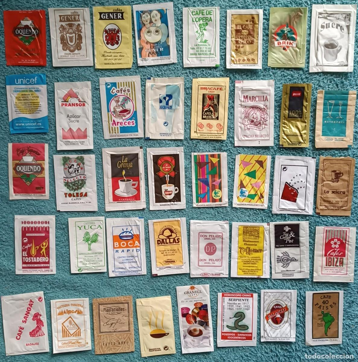 Sobres de az&uacute;car de colecci&oacute;n: 30 sobres vacios az&uacute;car