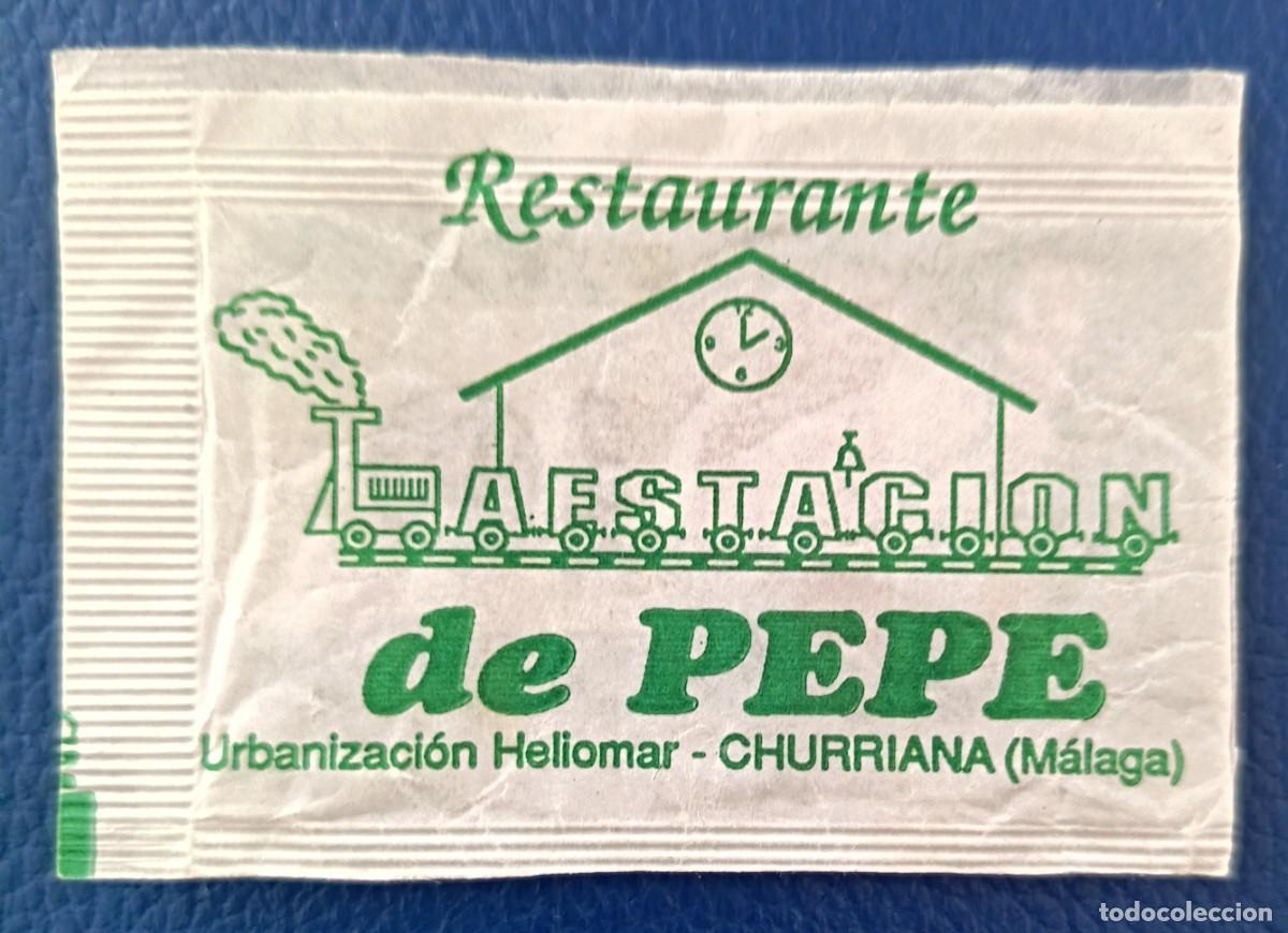Sobres de az&uacute;car de colecci&oacute;n: Sobre de Azucar. Restaurante la Estacion de Pepe. Churriana. Malaga.