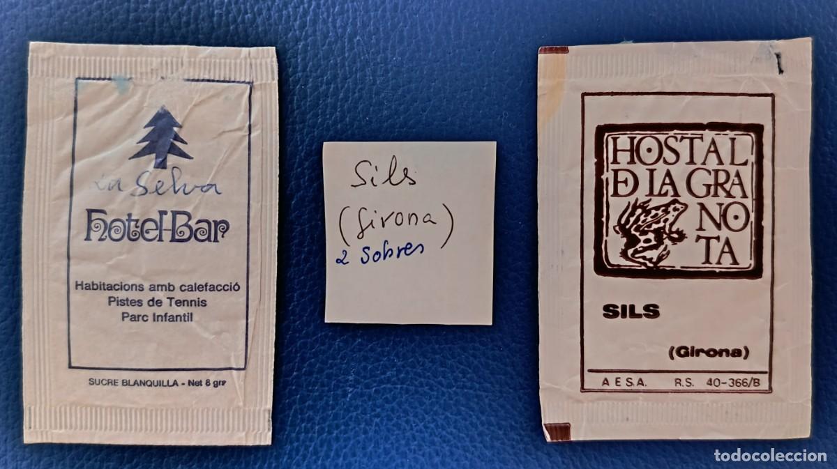 Sobres de az&uacute;car de colecci&oacute;n: 2 Sobres de Azucar. Sils. Hostal de la Granota. Hotel Bar. Girona.