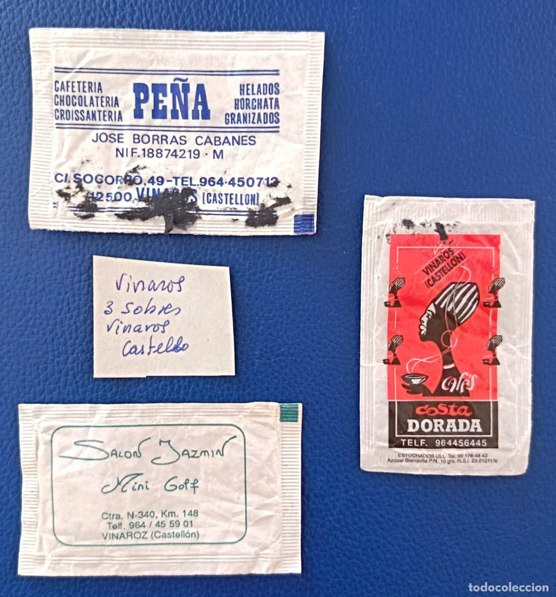 Sobres de az&uacute;car de colecci&oacute;n: 3 Sobres de Azucar. Vinaros. Castello.