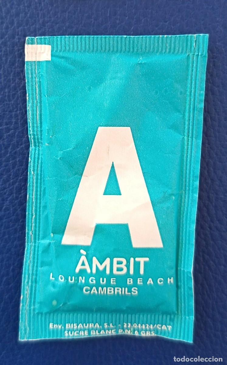 Sobres de az&uacute;car de colecci&oacute;n: Sobre de Azucar. Sobre Lleno. Ambit les Barques. Cambrils. Tarragona.