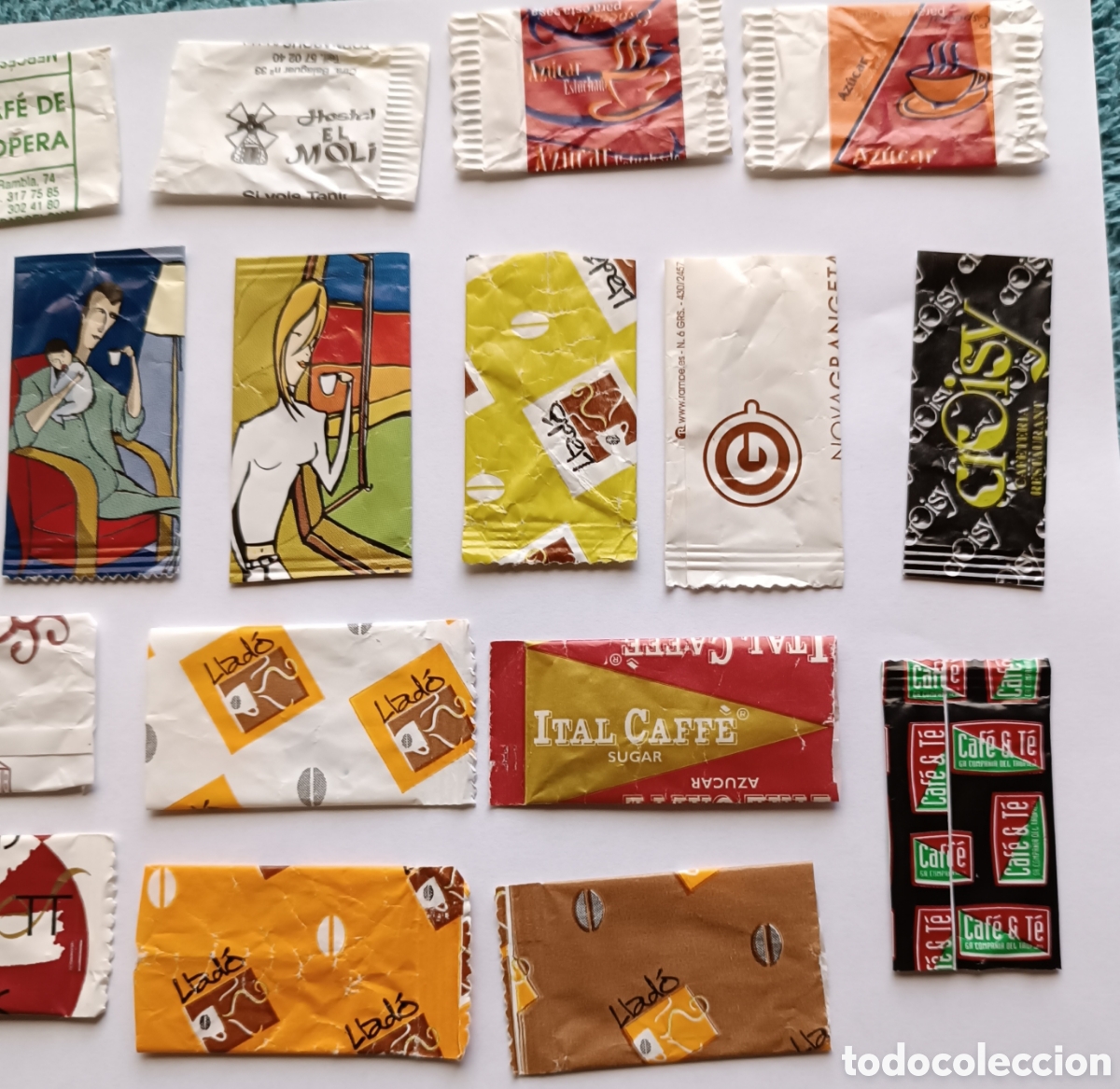 Sobres de az&uacute;car de colecci&oacute;n: Lote 23 sobres az&uacute;car