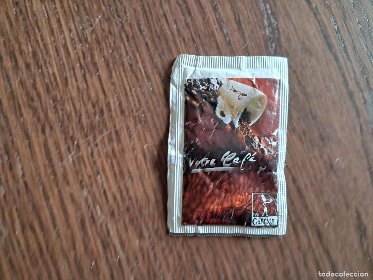 Sobres de az&uacute;car de colecci&oacute;n: sobre de az&uacute;car vac&iacute;o de publicidad, Caf&eacute;s Carri&oacute;n, Arabica sup&eacute;rieur, Tetuan, Marruecos.