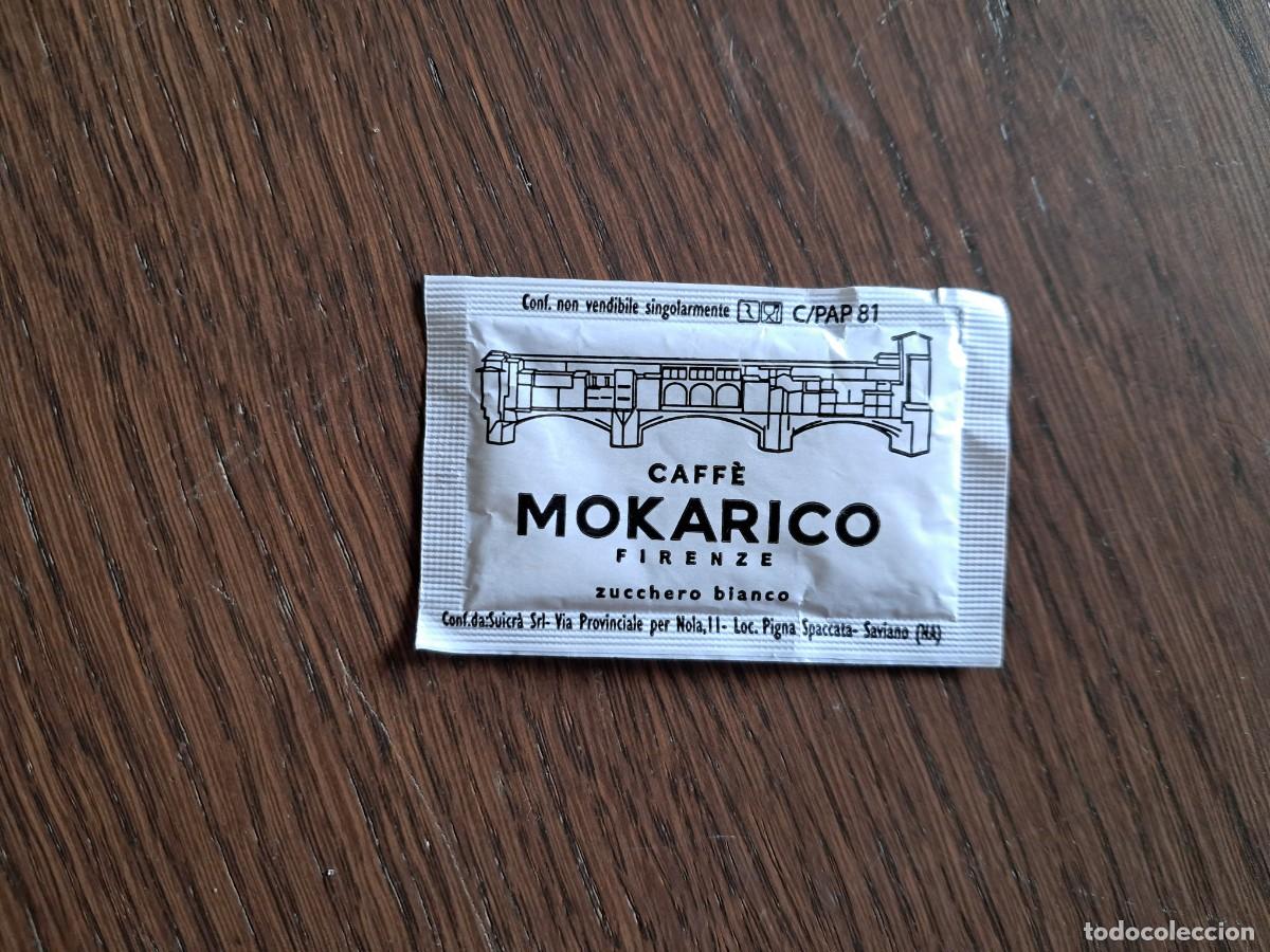 Sobres de az&uacute;car de colecci&oacute;n: sobre de az&uacute;car vac&iacute;o de publicidad, caff&egrave; Mokarico. Italia.