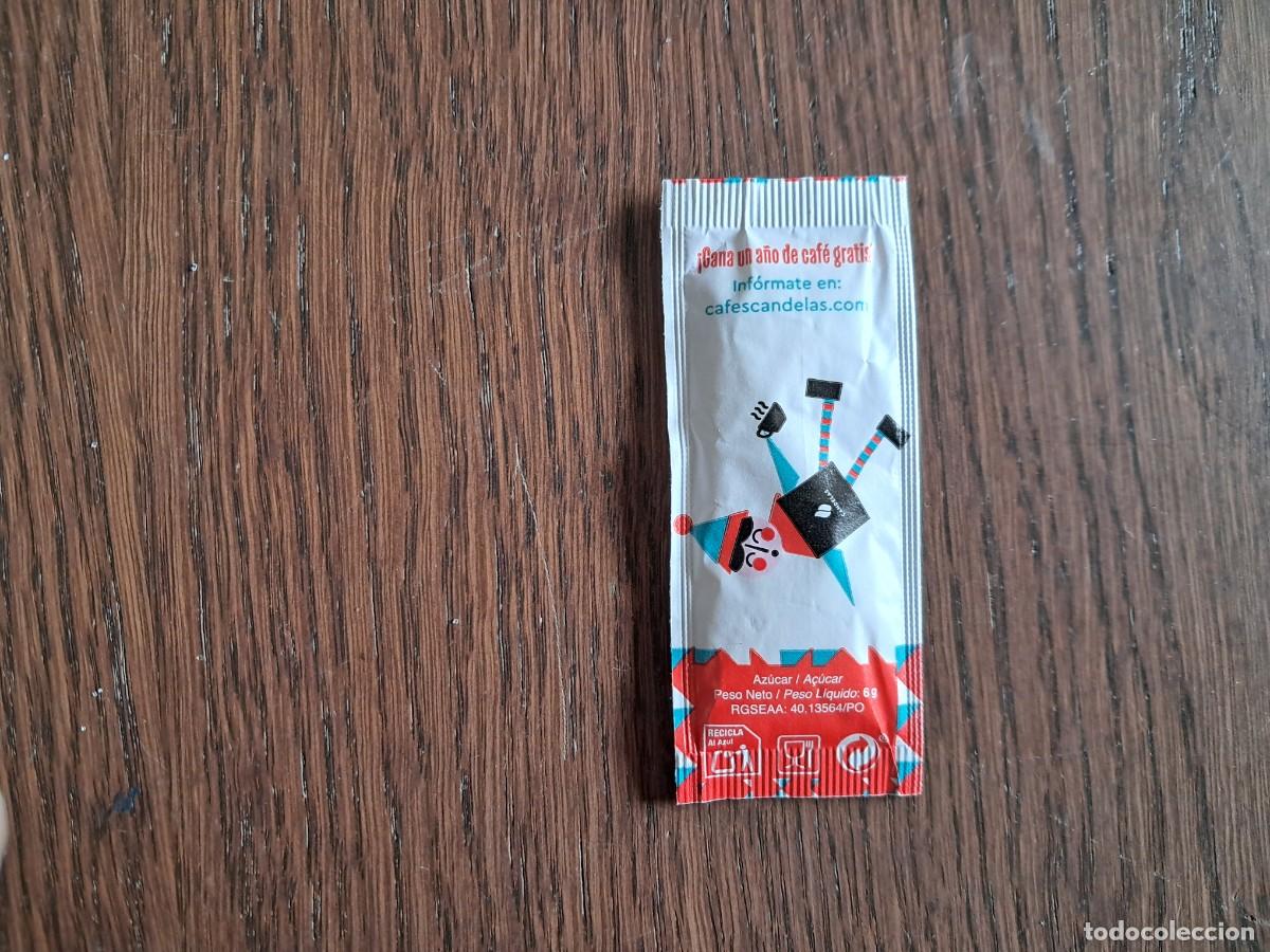 Sobres de az&uacute;car de colecci&oacute;n: sobre de az&uacute;car vac&iacute;o, caf&eacute; candelas, gana un a&ntilde;o de caf&eacute;s gratis.