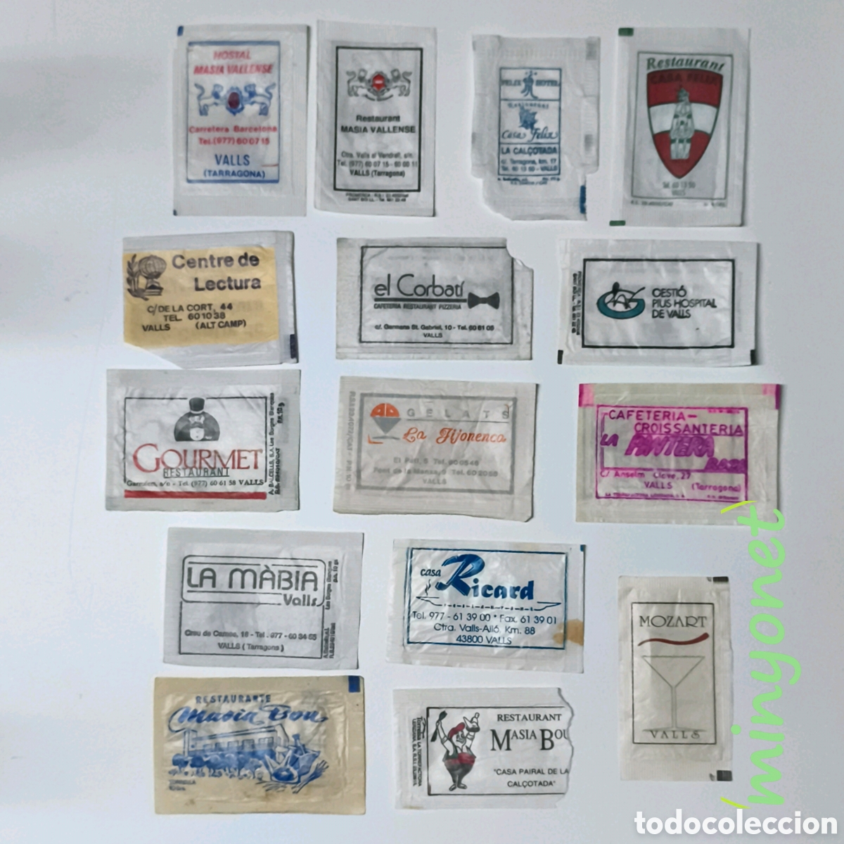 Sobres de az&uacute;car de colecci&oacute;n: 15 sobres az&uacute;car Valls (Alt Camp) Tarragona
