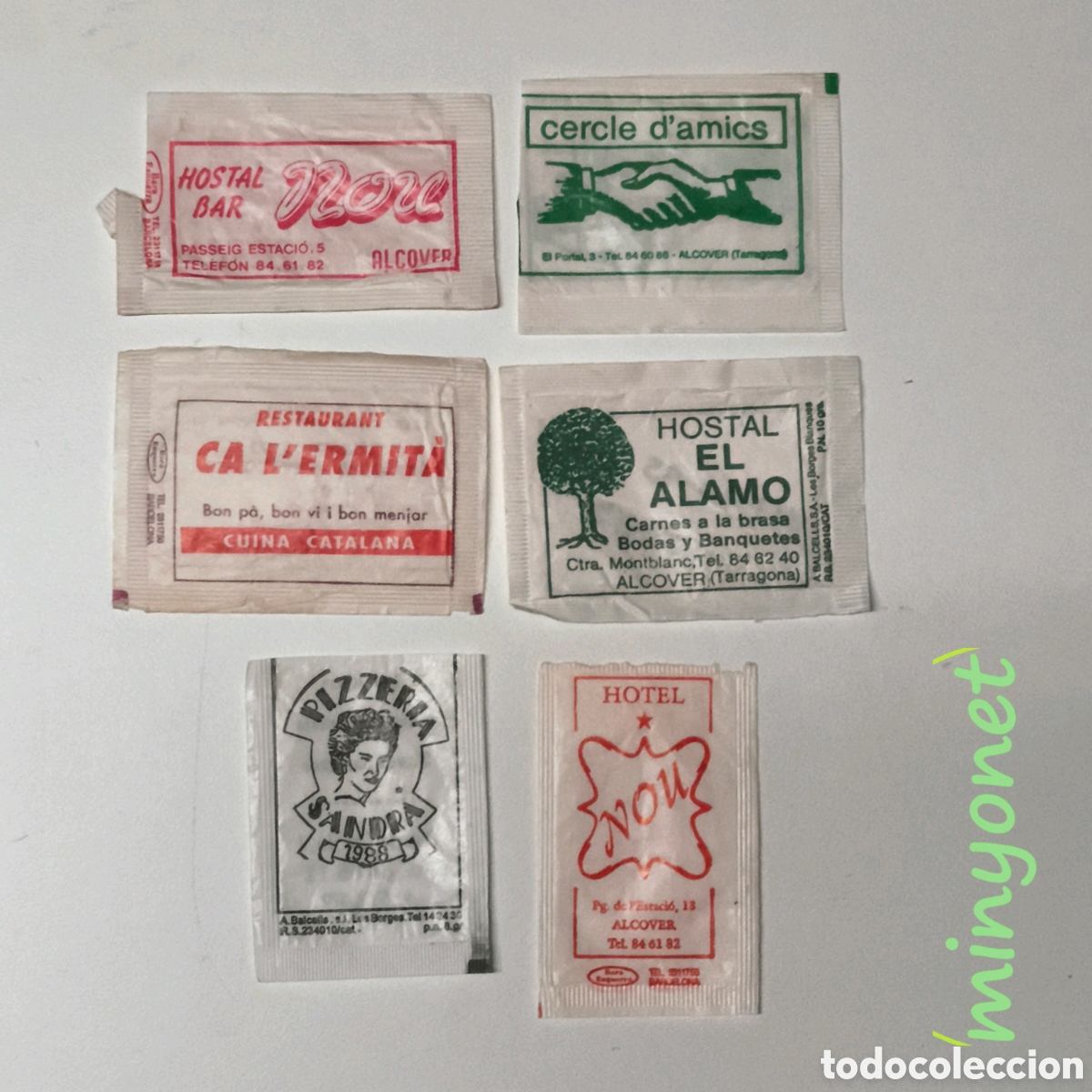 Sobres de az&uacute;car de colecci&oacute;n: 6 sobres az&uacute;car Alcover (Alt Camp) Tarragona