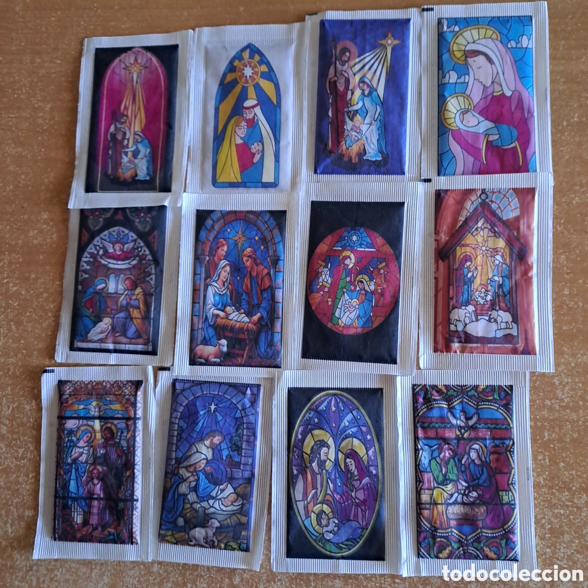 Sobres de az&uacute;car de colecci&oacute;n: SERIE 12 SOBRES AZ&Uacute;CAR, NACIMIENTO JES&Uacute;S. TROBADA NADAL 2025, AMICS COL.LECCIONISTES BAGES.